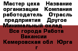 Мастер цеха › Название организации ­ Компания-работодатель › Отрасль предприятия ­ Другое › Минимальный оклад ­ 1 - Все города Работа » Вакансии   . Кемеровская обл.,Юрга г.